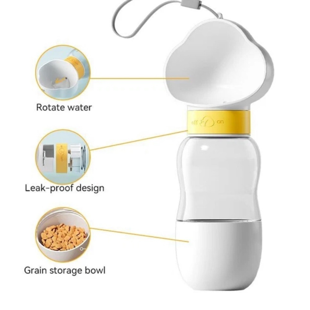 Portable Pet Water Bottle with Food Storage